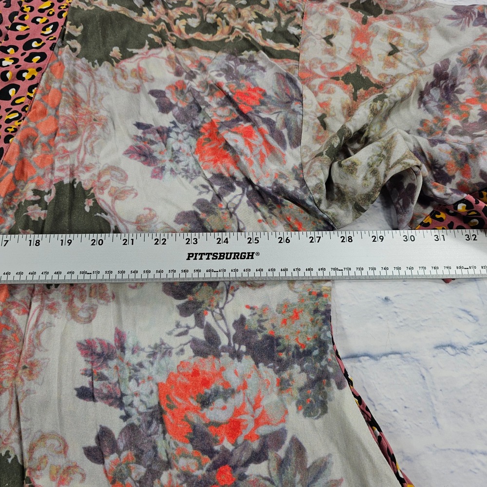 Aratta Silent Journey Kimono Cardigan Womens OS Pink Floral Leopard Mixed Print - Picture 8 of 13